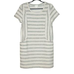 Caslon Mixed Striped Knit Shift Dress Womens PM Casual Bohemian Beachy Neutral